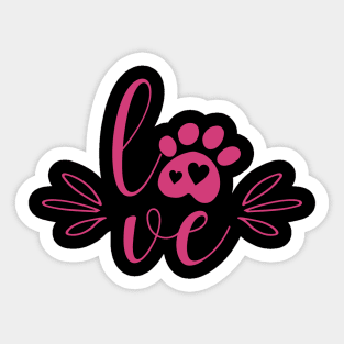 Love - Paw - Heart Sticker